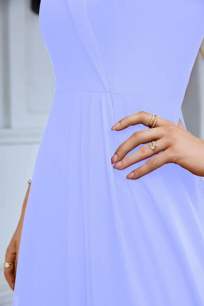 Women's thin strap off the shoulder bridesmaid mopping the floor evening dress 28093 - Image 23
