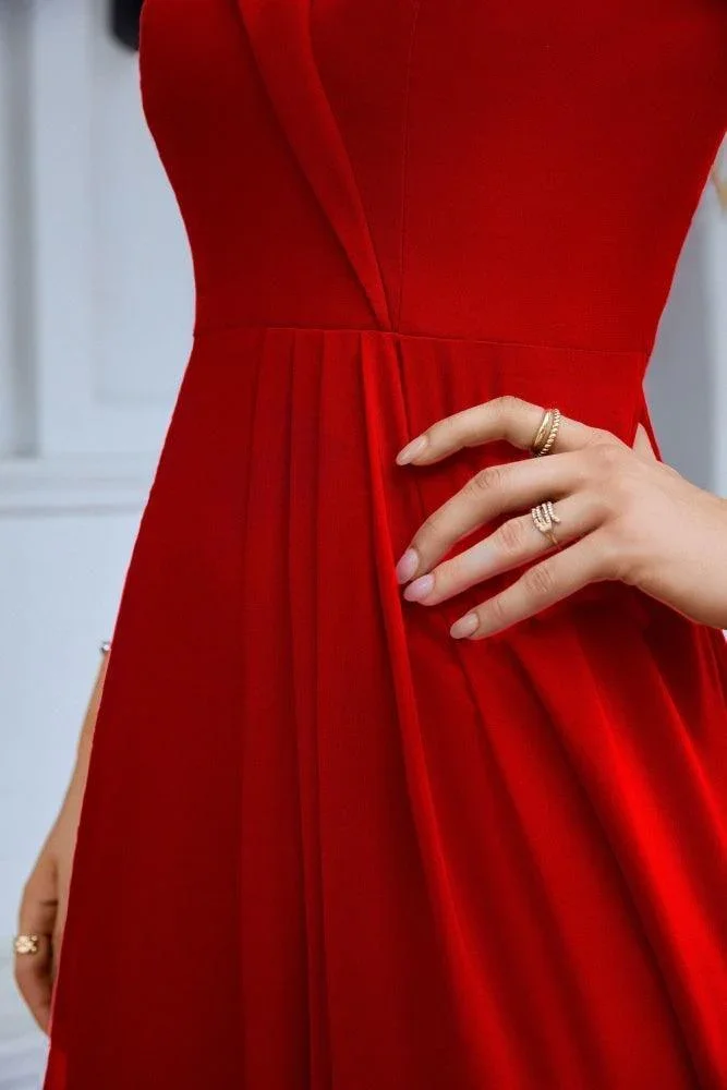 Women's thin strap off the shoulder bridesmaid mopping the floor evening dress 28093 - Image 3