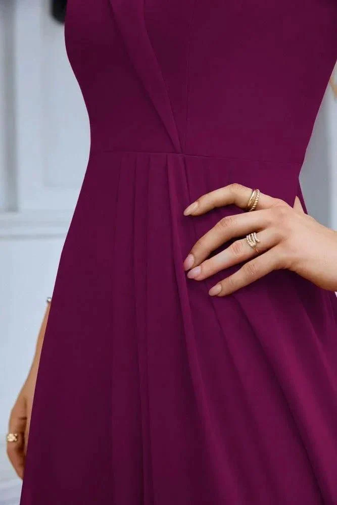 Women's thin strap off the shoulder bridesmaid mopping the floor evening dress 28093 - Image 31