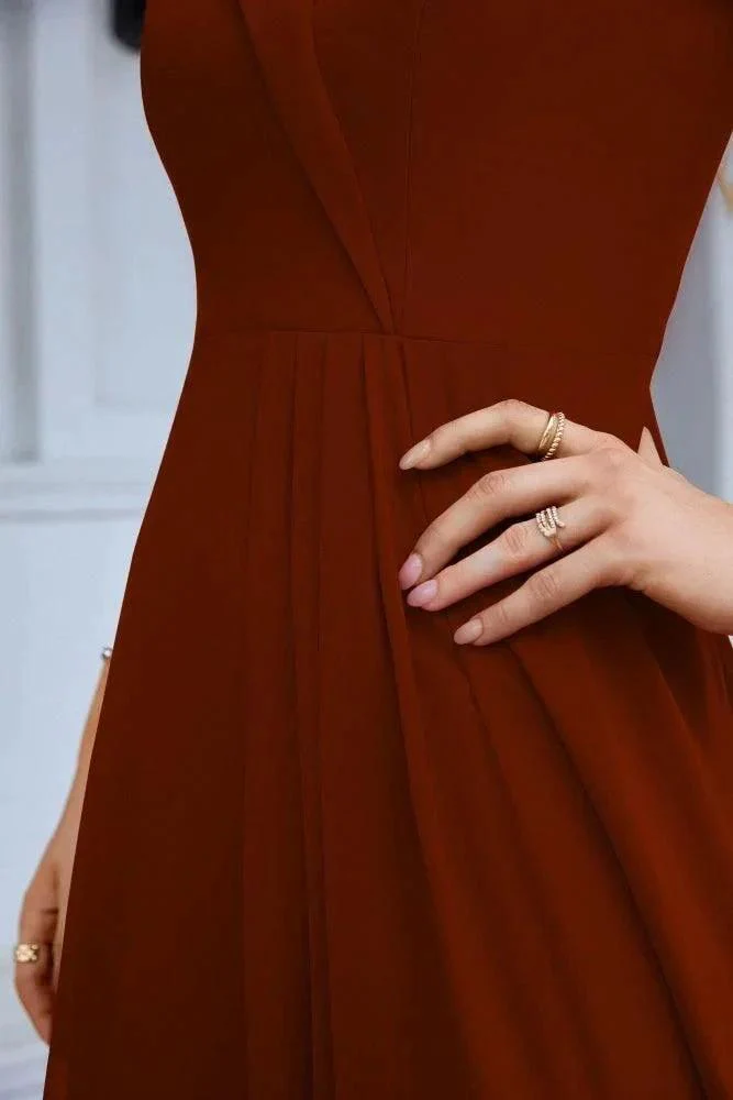 Women's thin strap off the shoulder bridesmaid mopping the floor evening dress 28093 - Image 43