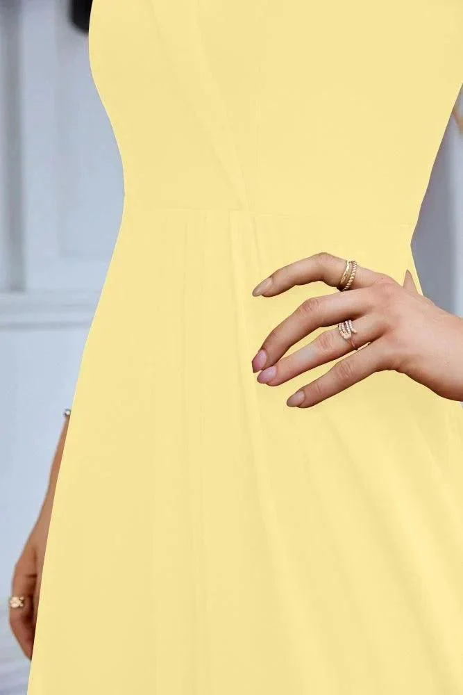 Women's thin strap off the shoulder bridesmaid mopping the floor evening dress 28093 - Image 59