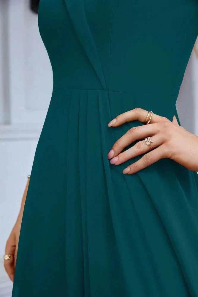 Women's thin strap off the shoulder bridesmaid mopping the floor evening dress 28093 - Image 79