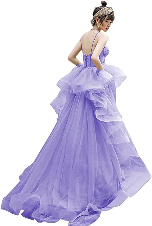 Women's Tulle Spaghetti Straps Formal Evening Dress Y896 - Image 2