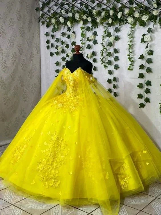 Yellow Princess Quinceanera Dress Ball Gown, Sweet 16 Dresses Y6574 - Image 2